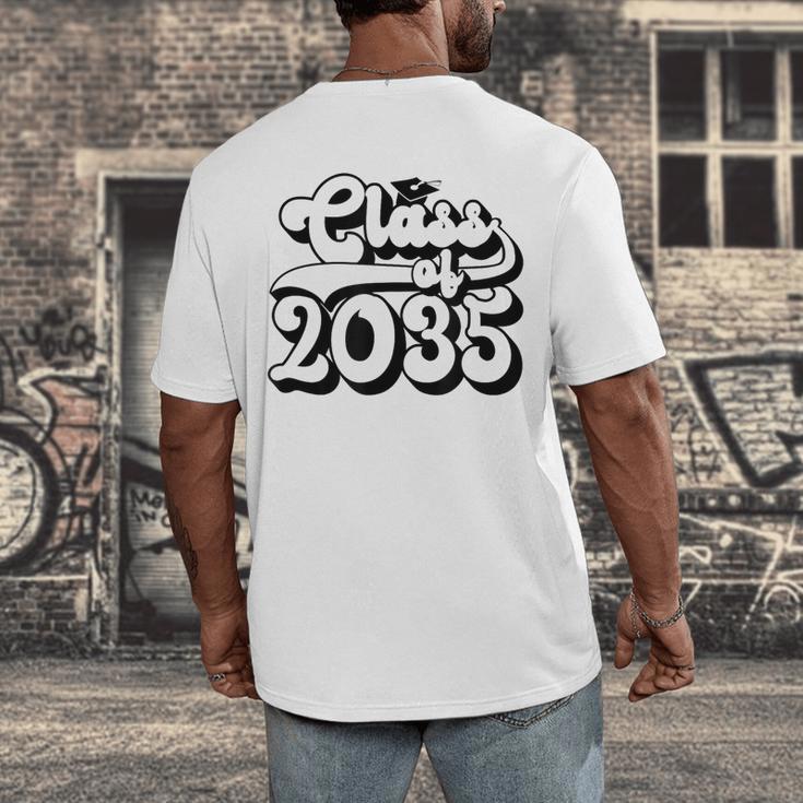Class Of 2035 Senior Retro 2035 Grad Graduate Graduation Men's Back Print T-Shirt
