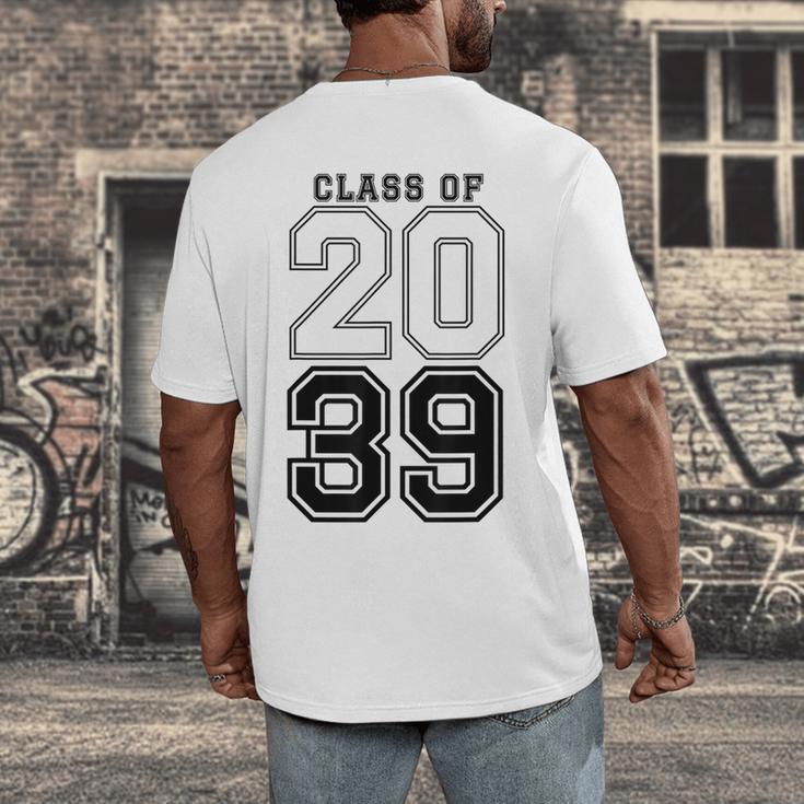 Class Of 2039 Blue Graduation Senior Student Tee Men's Back Print T-Shirt