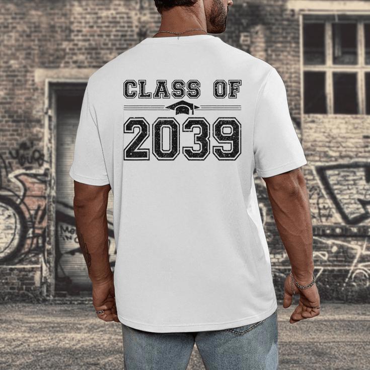 Class Of 2039 Grow With Me First Day Of School Graduation Men's Back Print T-Shirt
