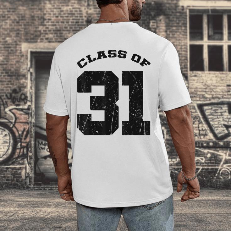 Class Of 31 Date High School Kindergarten Graduation Shirt Men's Back Print T-Shirt