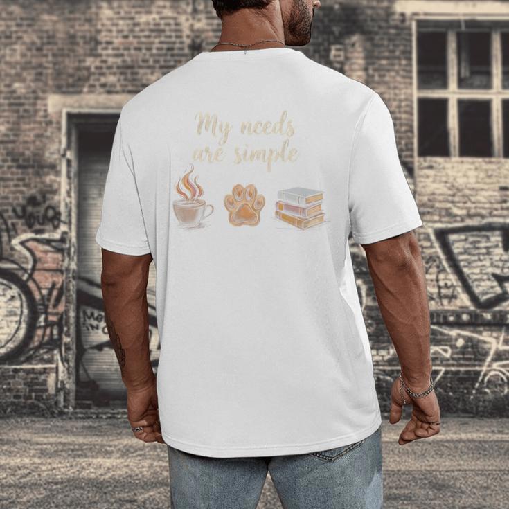Coffee Paw Print Book Lover Reading Simple Life Bookworm Premium Tri-Blend Men's Back Print T-Shirt