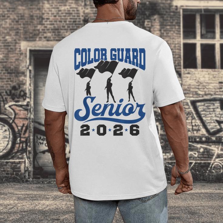 Color Guard Senior 2026 Flags Marching Band Graduation Grad Men's Back Print T-Shirt