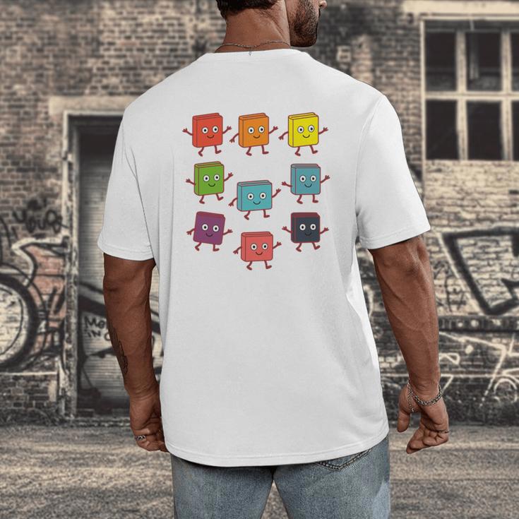 Color Our World Book Lover Reading Bookworm Reader Men's Back Print T-Shirt Color Our World Book Lover Reading Bookworm Reader Men's Back Print T-Shirt