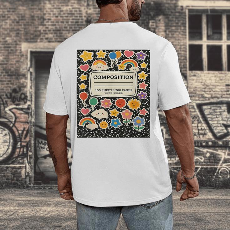 Composition Notebook Costume Teacher Matching Halloween Book Men's Back Print T-Shirt