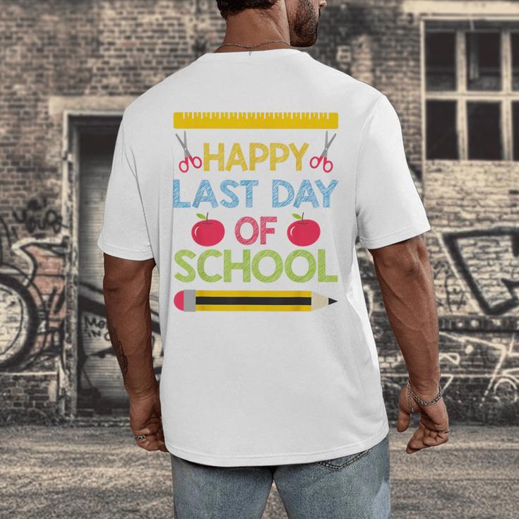 Cool Stylish Happy Last Day Of School Shirt Graduation Men's Back Print T-Shirt