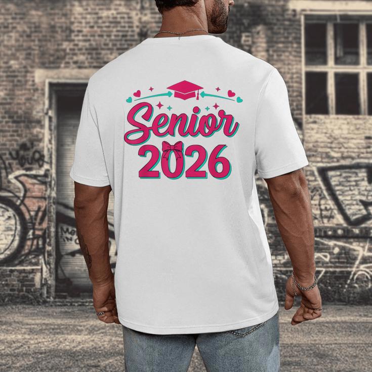 Coquette Pink Bow Senior 2026 Class Of Graduation Men's Back Print T-Shirt