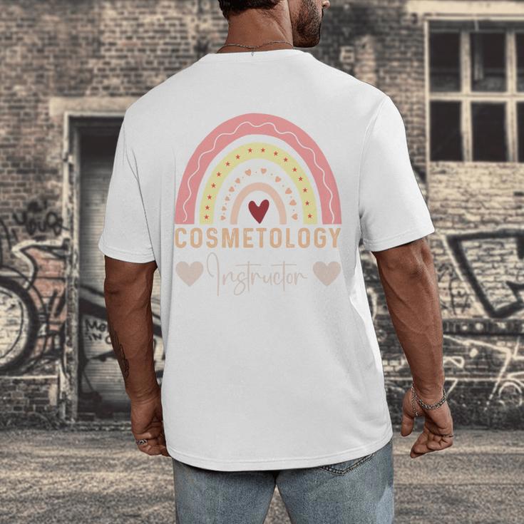 Cosmetology Instructor Cosmetologist Graduation Rainbow Men's Back Print T-Shirt