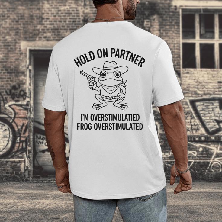 Cowboy Frog Overstimulated Western Meme Introverts Men's Back Print T-Shirt