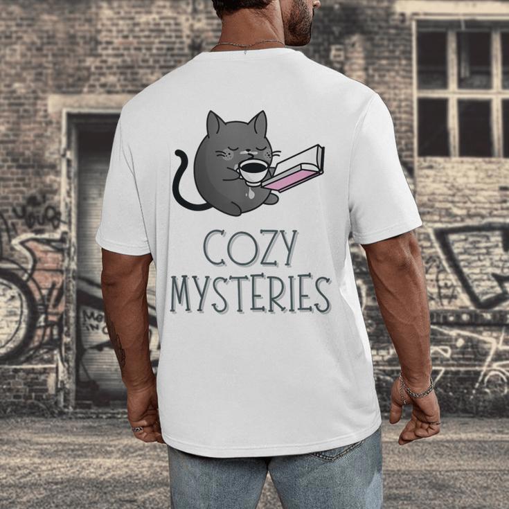 Cozy Mysteries Coffee And Novel For Book Lovers Men's Back Print T-Shirt
