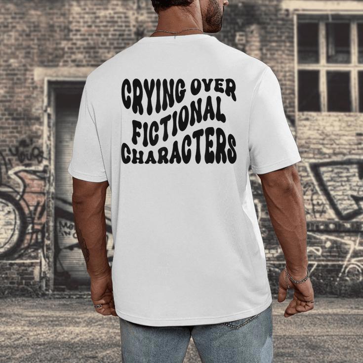 Crying Over Fictional Characters Book Lovers Men's Back Print T-Shirt