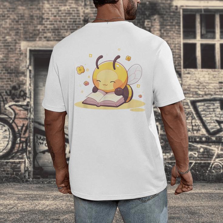 Cute Bee Reading Book Teacher Student Reader Graphic For Men Women Kids Men's Back Print T-Shirt