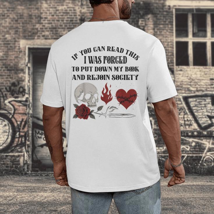 Dark Romance Bookish Merch Put My Book Down Spicy Book Women Men's Back Print T-Shirt