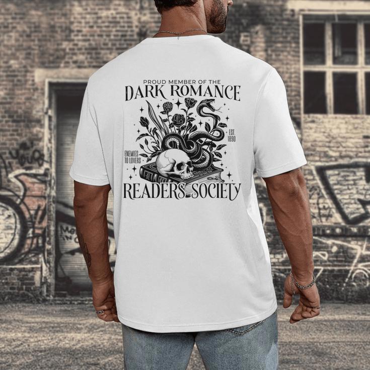 Dark Romance Books Lover Bookish Bookworm Gothic Aesthetic Men's Back Print T-Shirt