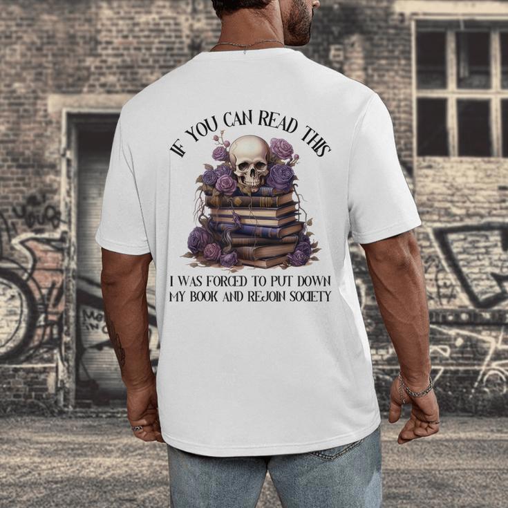 Dark Romance Merch I Put Down My Book Lover Spicy Skeleton Men's Back Print T-Shirt Dark Romance Merch I Put Down My Book Lover Spicy Skeleton Men's Back Print T-Shirt