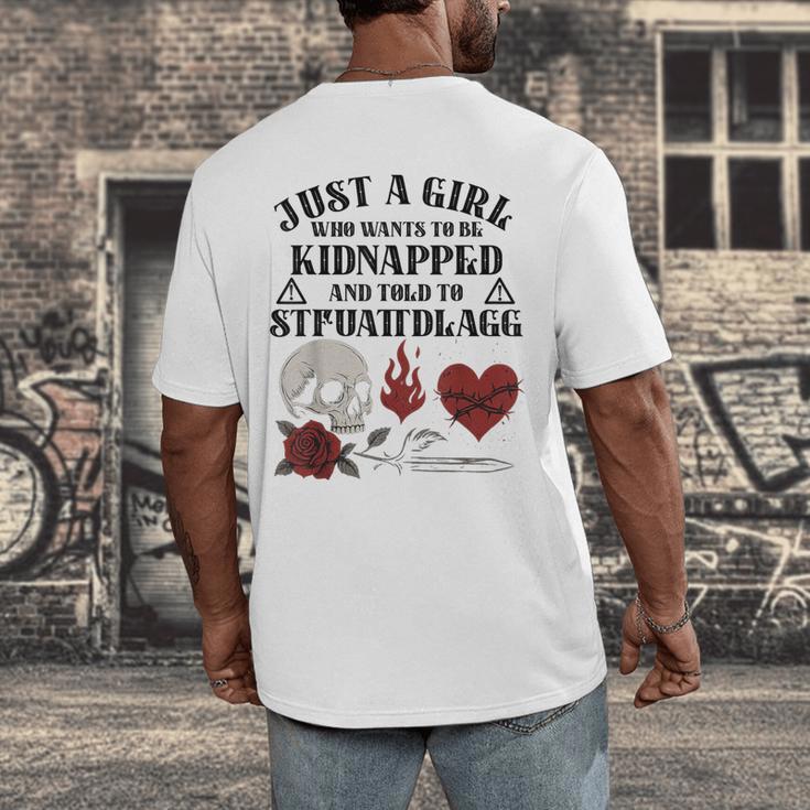 Dark Romance Smutt Book Merch Just A Good Girl STFUATTDLAGG Men's Back Print T-Shirt Dark Romance Smutt Book Merch Just A Good Girl STFUATTDLAGG Men's Back Print T-Shirt