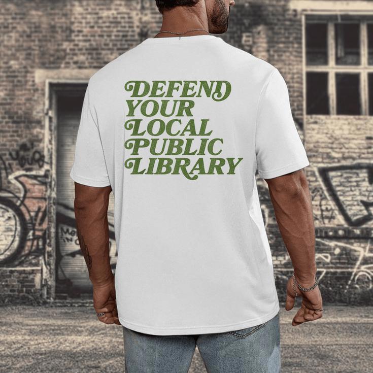 Defend Your Local Public Library For Book Lovers Men's Back Print T-Shirt