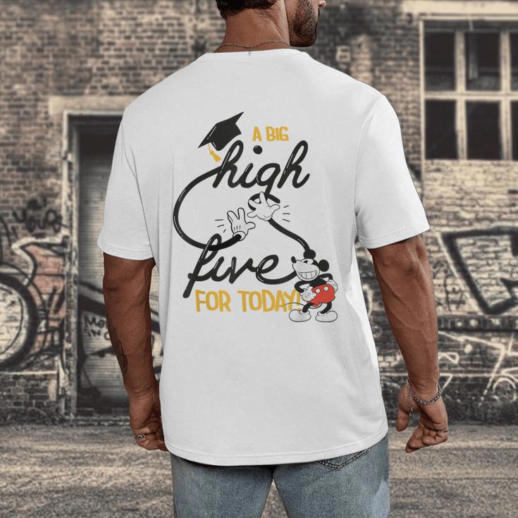 Disney Mickey Mouse A Big High Five For Today Graduation Men's Back Print T-Shirt
