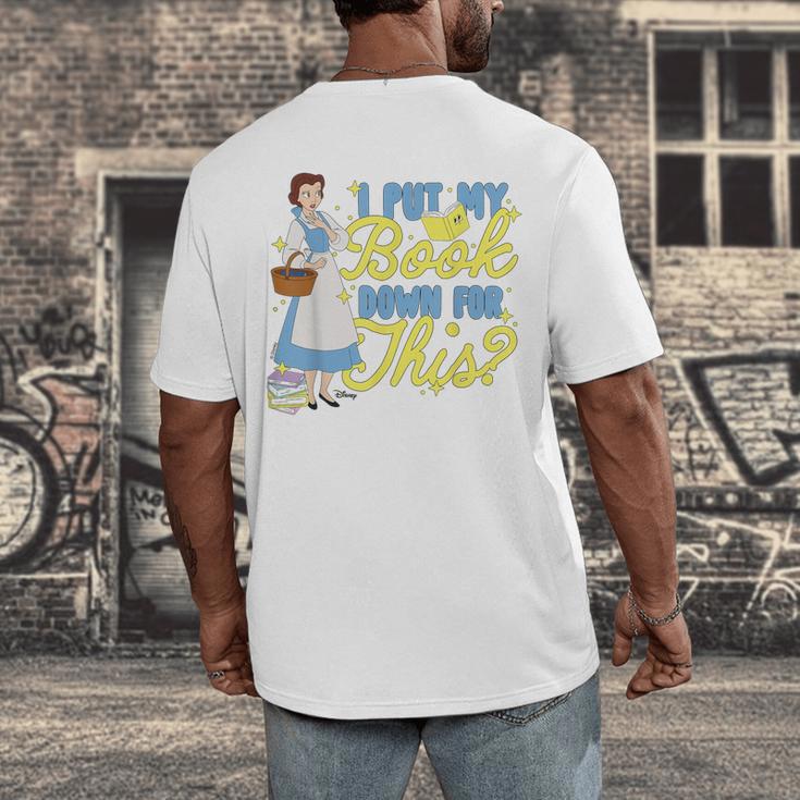 Disney Princess Belle I Put My Book Down For This Men's Back Print T-Shirt