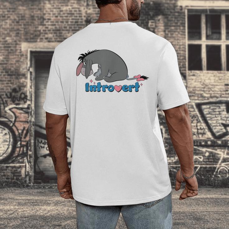 Disney Winnie The Pooh Introvert Eeyore Logo Men's Back Print T-Shirt Disney Winnie The Pooh Introvert Eeyore Logo Men's Back Print T-Shirt