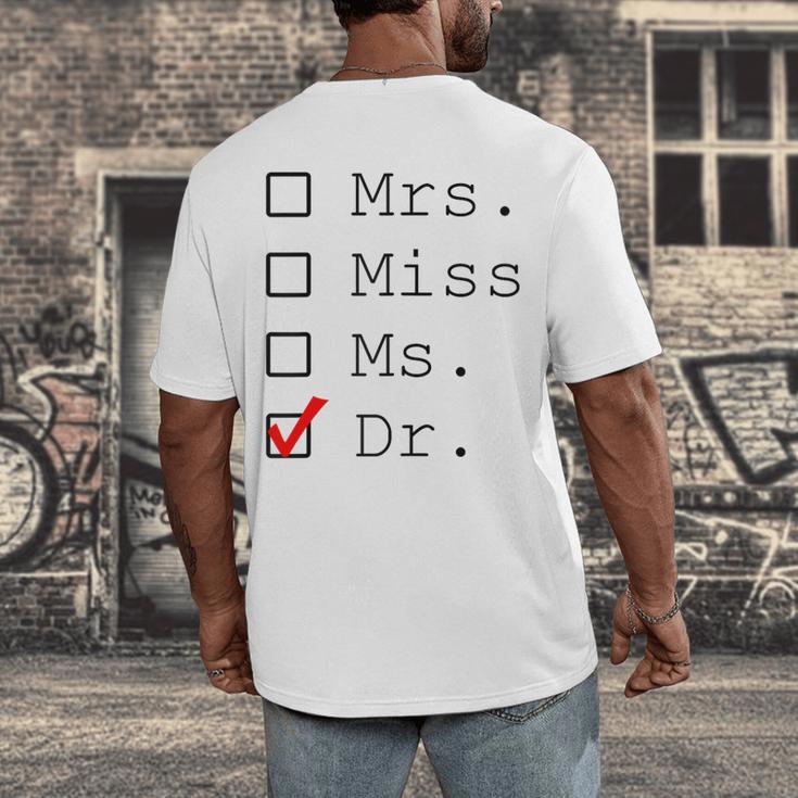 Doctor Graduation Men's Back Print T-Shirt