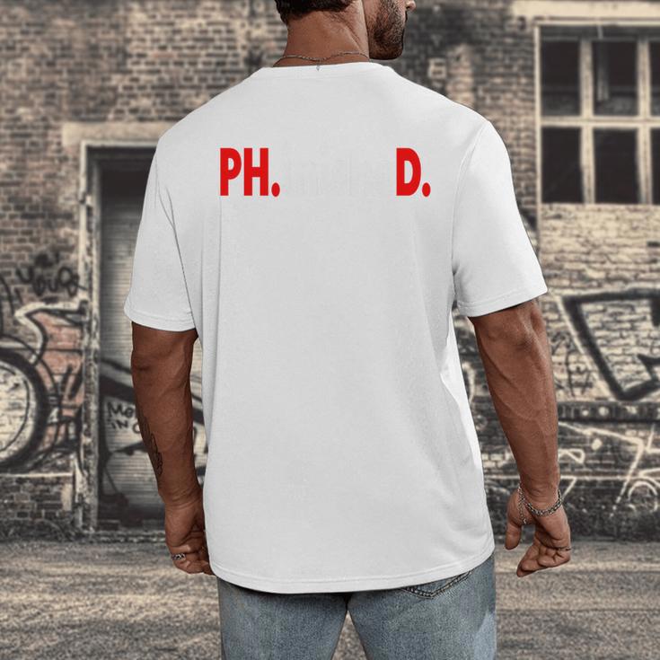 Doctorate PhinisheD PhD Graduation Premium Men's Back Print T-Shirt