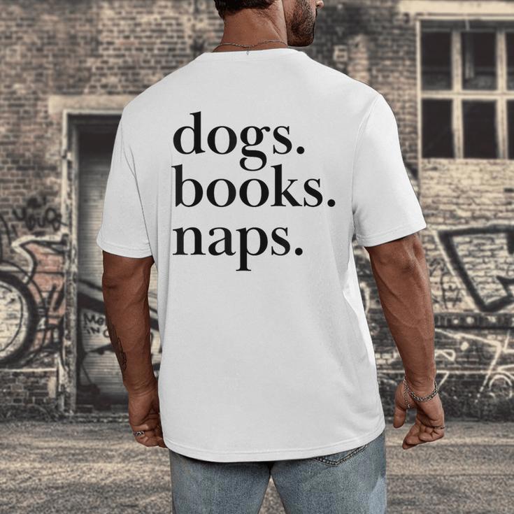 Dogs Books Naps Lovers Men's Back Print T-Shirt Dogs Books Naps Lovers Men's Back Print T-Shirt