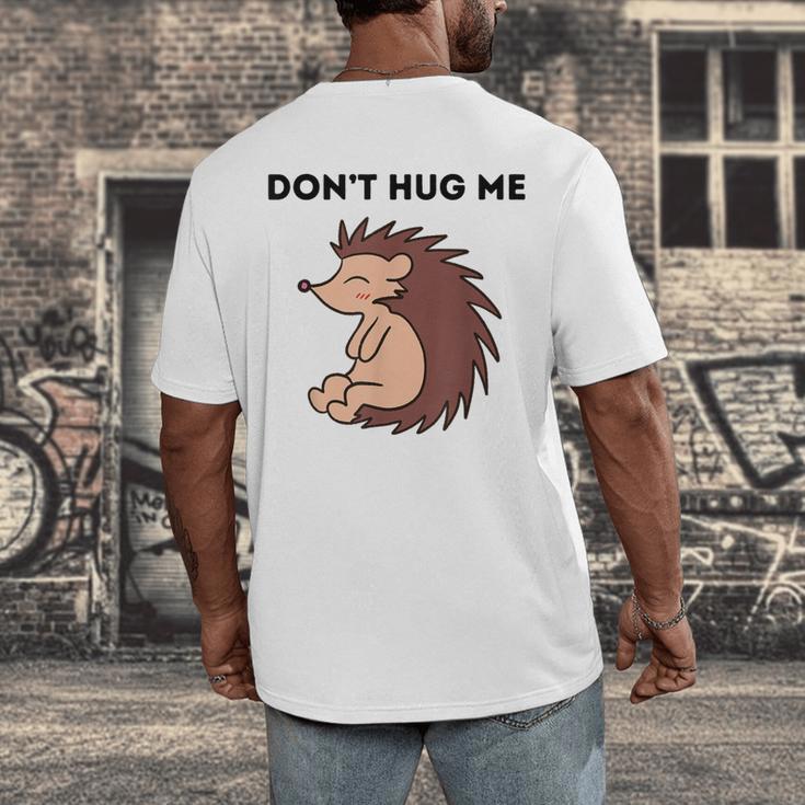 Don't Hug Me Porcupine Or Hedgehog Introvert Men's Back Print T-Shirt Don't Hug Me Porcupine Or Hedgehog Introvert Men's Back Print T-Shirt