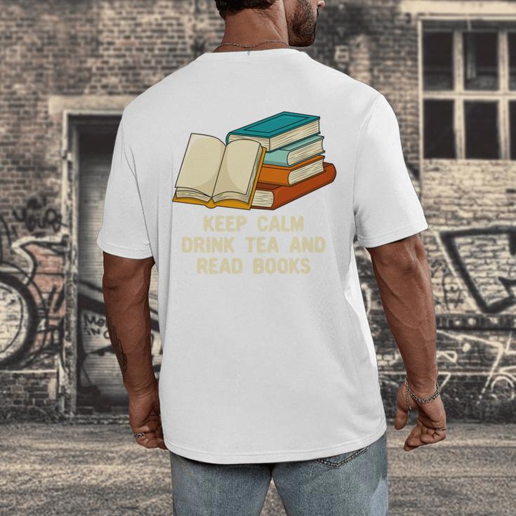 Drink Tea And Read Books Reading Bookworm Literature Men's Back Print T-Shirt