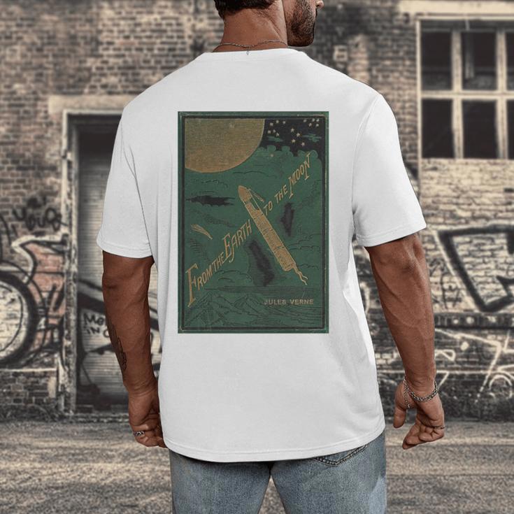 From The Earth To The Moon Book Cover 1874 Premium Men's Back Print T-Shirt