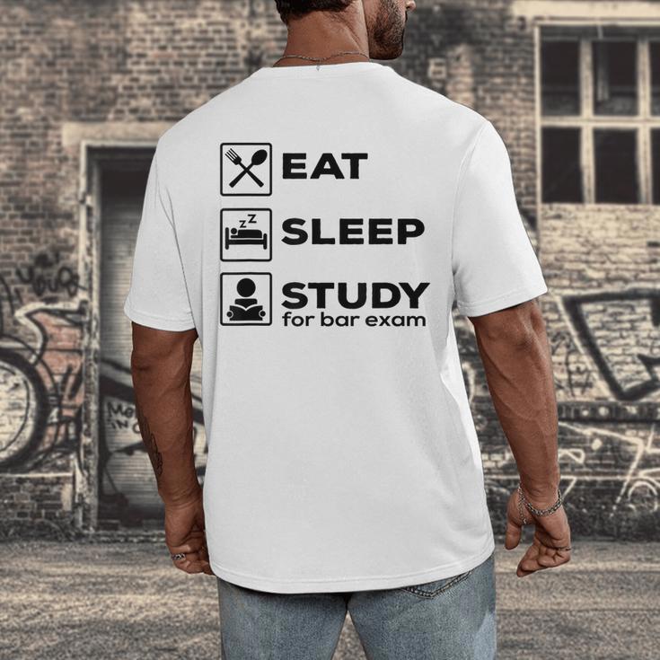 Eat Sleep Study For Bar Exam Lawyer Graduation Men's Back Print T-Shirt