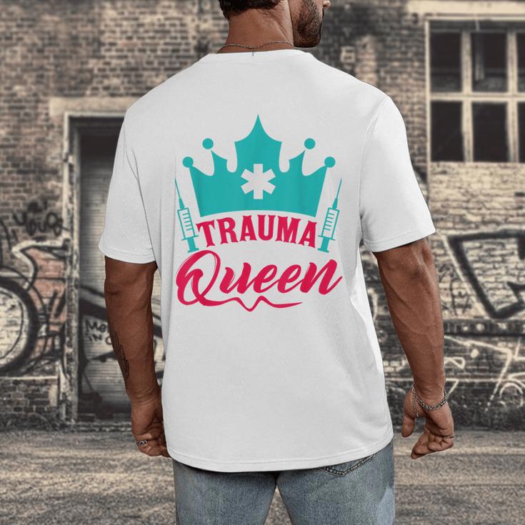 EMT Trauma Queen Paramedic Student T-Shirt Graduation Men's Back Print T-Shirt
