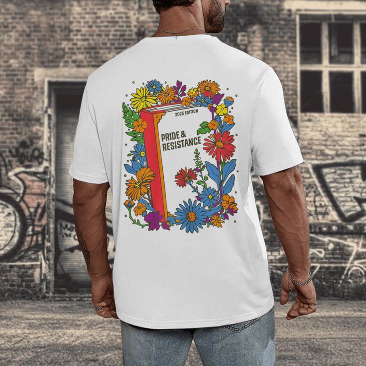 Equal Rights Book Flower Resist Feminist LGBTQ Floral Men's Back Print T-Shirt