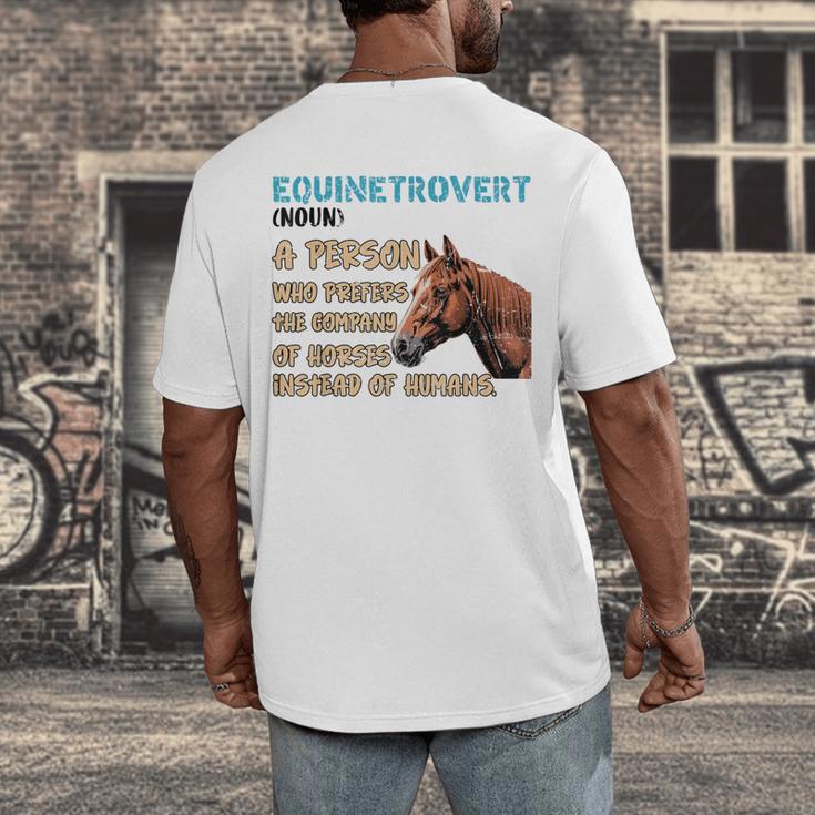 Equinetrovert Definition Equine Horse Riding Introvert Men's Back Print T-Shirt