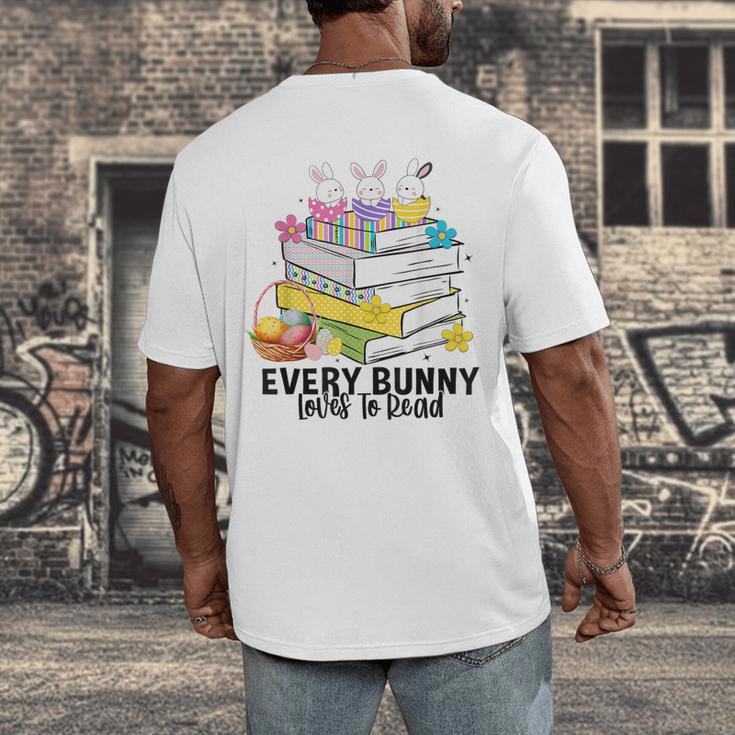 Every Bunny Loves To Read Easter Cute Reading Books Lover Men's Back Print T-Shirt Every Bunny Loves To Read Easter Cute Reading Books Lover Men's Back Print T-Shirt