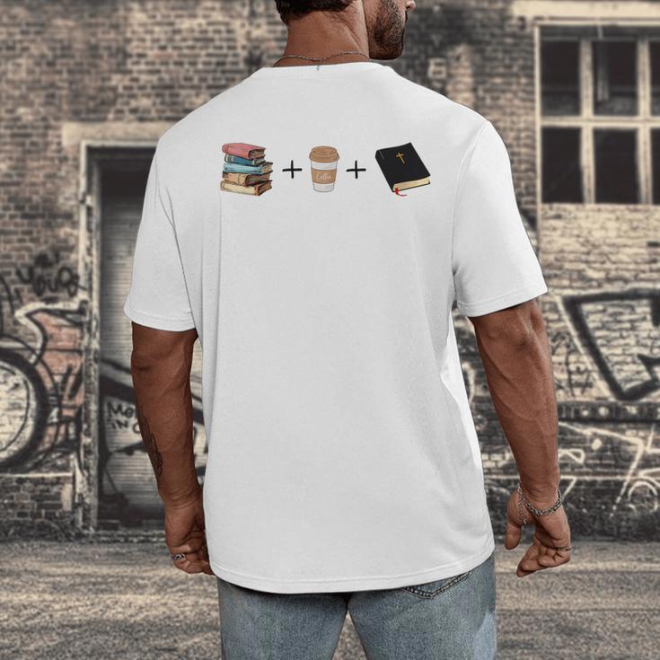Everything a Girl Needs Books Coffee Jesus Men's Back Print T-Shirt Everything a Girl Needs Books Coffee Jesus Men's Back Print T-Shirt