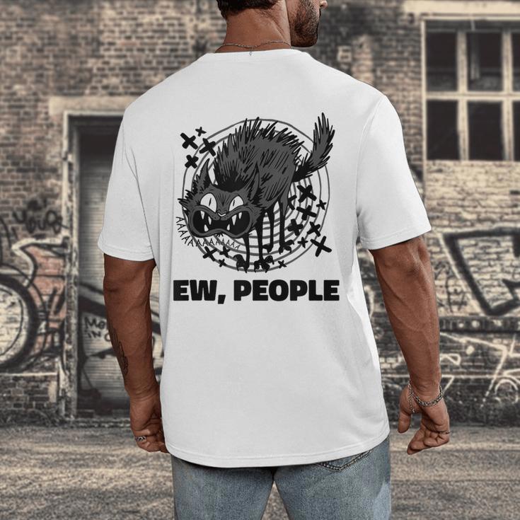 Ew People Introvert Cat Lover Crazy Cats Lady Men's Back Print T-Shirt Ew People Introvert Cat Lover Crazy Cats Lady Men's Back Print T-Shirt