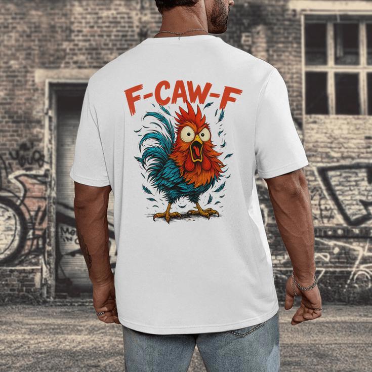 F-Caw-F Rooster F Awk F Chicken Coffee Romance Books Lover Men's Back Print T-Shirt F-Caw-F Rooster F Awk F Chicken Coffee Romance Books Lover Men's Back Print T-Shirt