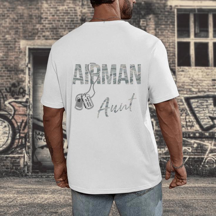 My Favorite Airman Calls Me Aunt US Air Force Graduation Men's Back Print T-Shirt