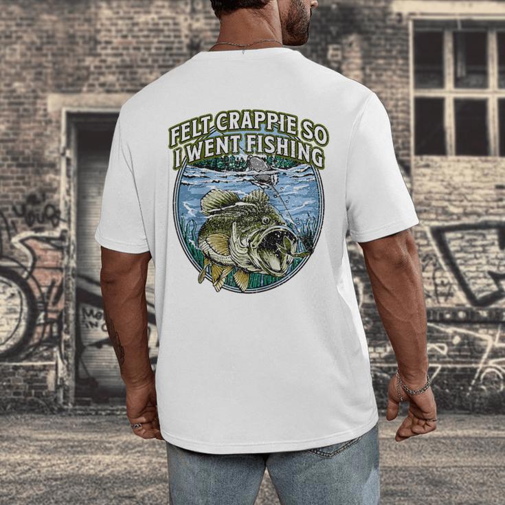 Felt Crappie So I Went Fishing Introvert Lakes Antisocial Raglan Baseball Tee Men's Back Print T-Shirt Felt Crappie So I Went Fishing Introvert Lakes Antisocial Raglan Baseball Tee Men's Back Print T-Shirt