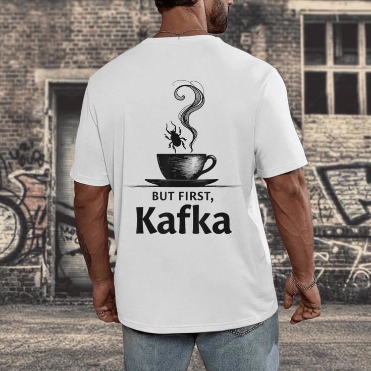 But First Kafka Coffee For Literature & Book Lovers Men's Back Print T-Shirt
