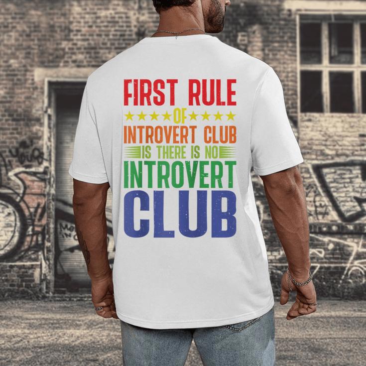 First Rule Of Introvert Club Is There Is No Introvert Club Raglan Baseball Tee Men's Back Print T-Shirt First Rule Of Introvert Club Is There Is No Introvert Club Raglan Baseball Tee Men's Back Print T-Shirt