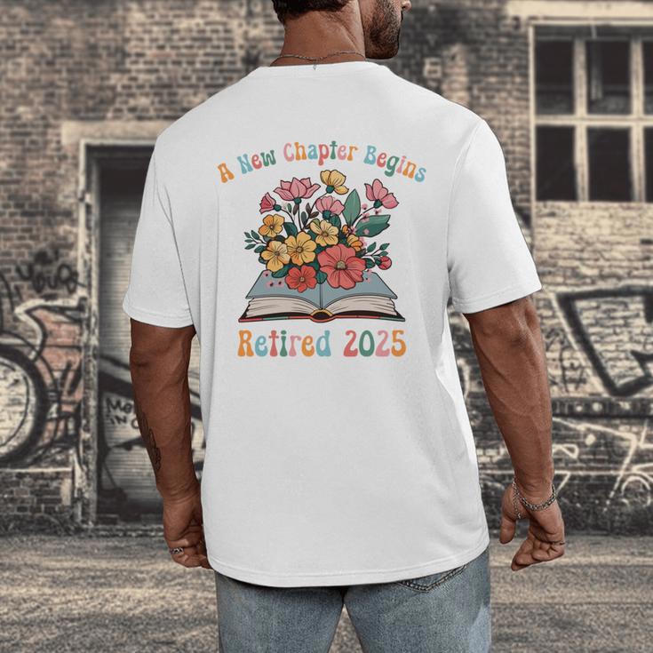 Floral Book Officially Retired 2025 A New Chapter Begins Men's Back Print T-Shirt