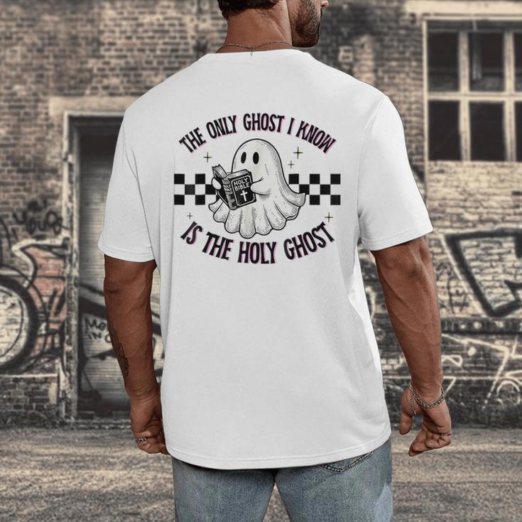 The Only Ghost I Know Is The Holy Ghost Ghost Read Book Men's Back Print T-Shirt
