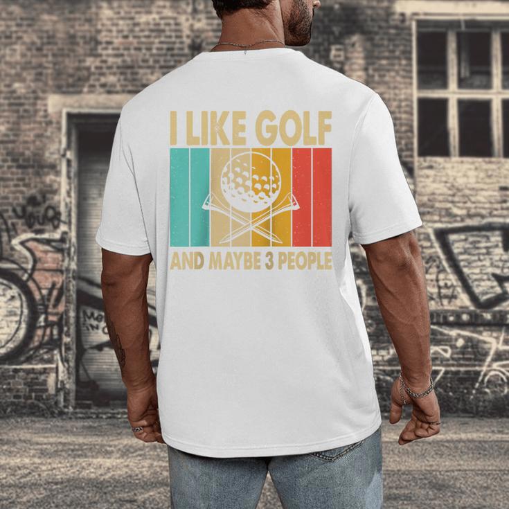 I Like Golf And Maybe 3 People Introvert Raglan Baseball Tee Men's Back Print T-Shirt I Like Golf And Maybe 3 People Introvert Raglan Baseball Tee Men's Back Print T-Shirt