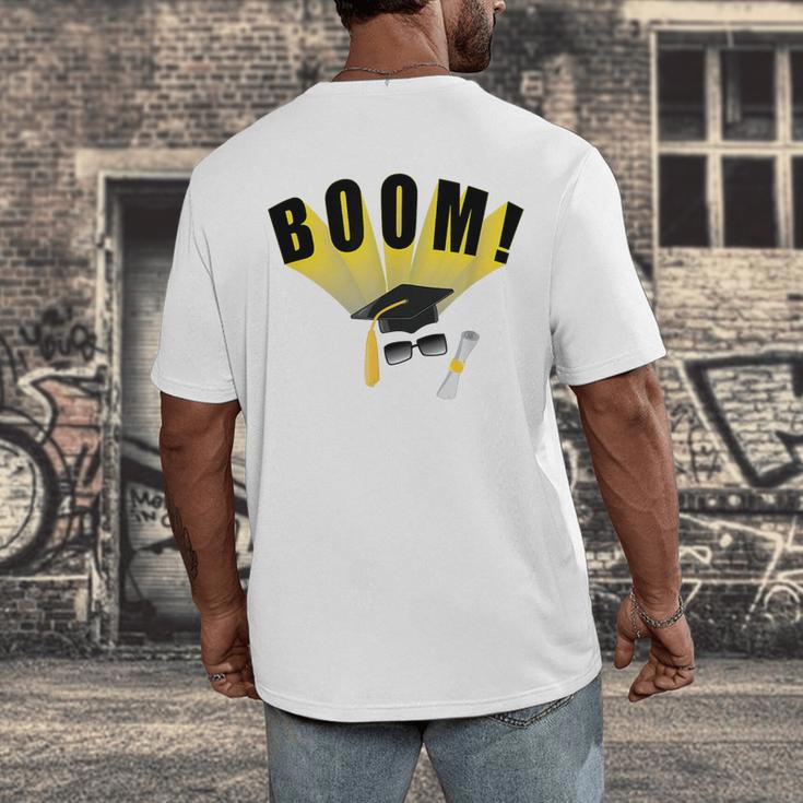 Graduation Cap And Diploma For Proud Graduation Men's Back Print T-Shirt