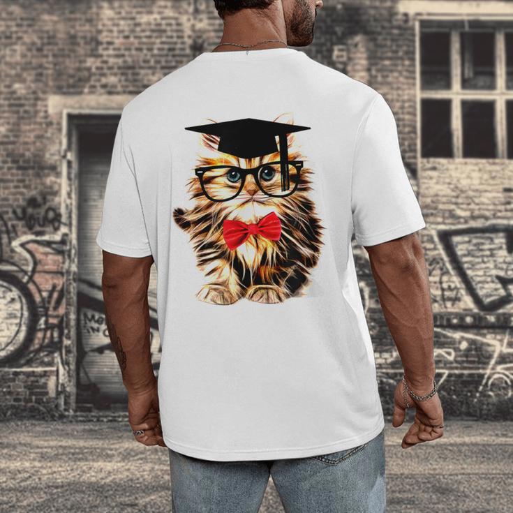 Graduation Cat Class Of 2023 Men's Back Print T-Shirt
