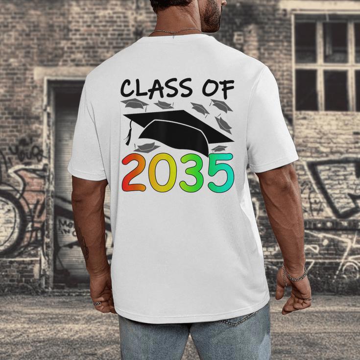 Graduation Class Of 2035 Hand Prints Space Pre-K -12th Grade Men's Back Print T-Shirt