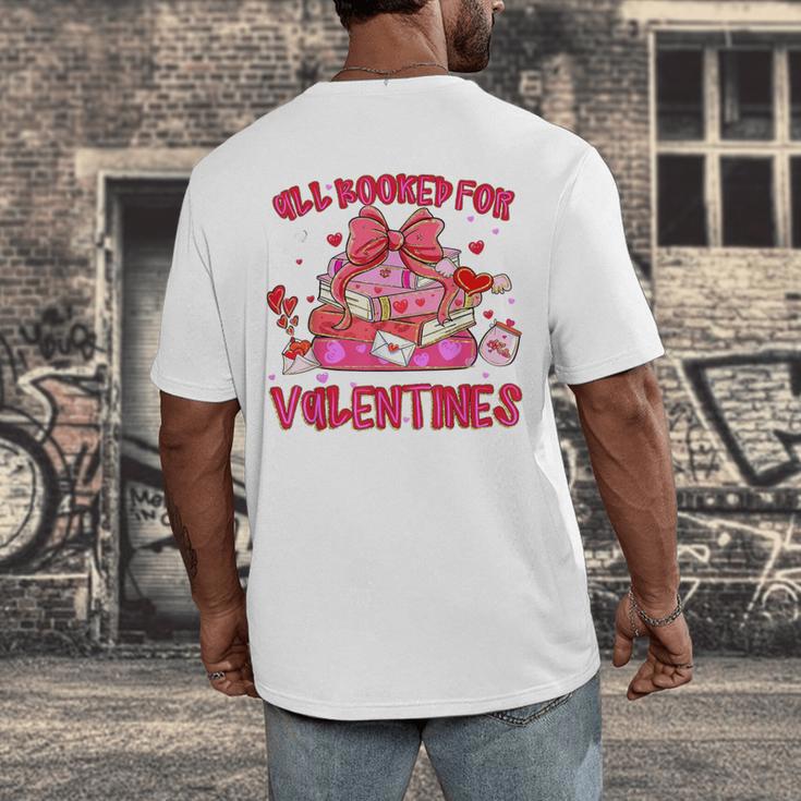 Groovy All Booked For Valentines Books Pink Coquette Bow Men's Back Print T-Shirt