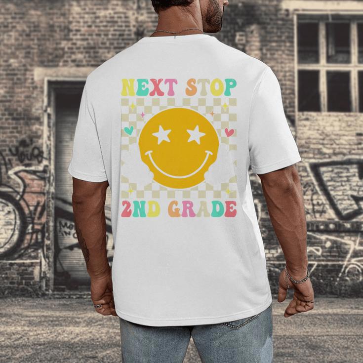 Groovy Next Stop 2nd Grade 1st Grade Graduation 2025 Premium Men's Back Print T-Shirt