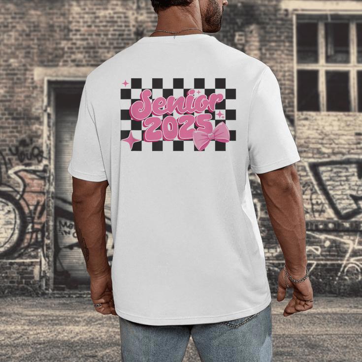 Groovy Senior Class Of 2026 Coquette Pink Bow Graduation Men's Back Print T-Shirt